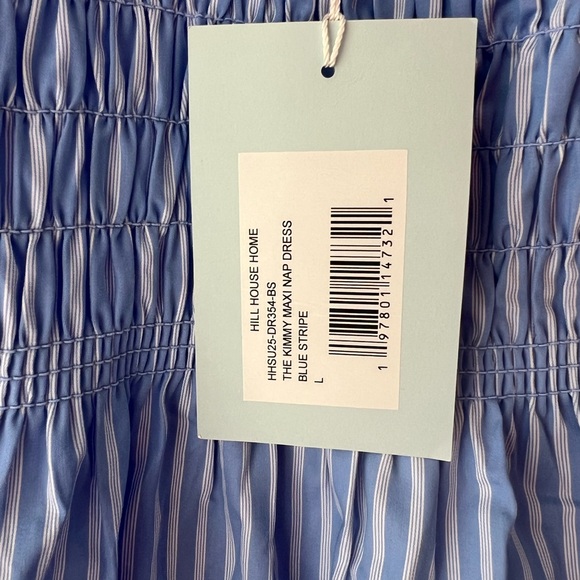 Hill House Kimmy Nap Dress Blue Stripe Size L NWT - Picture 5 of 6